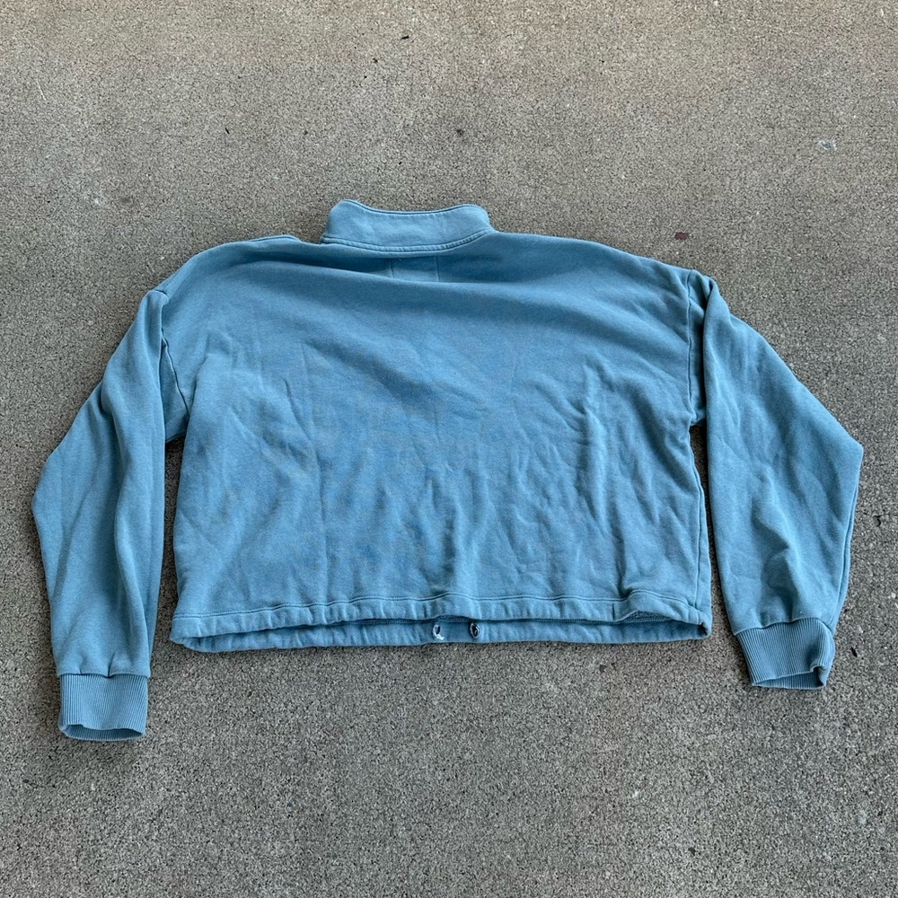 American Eagle Outfitters Blue Green Zip Up Sweater - Picture 2 of 7